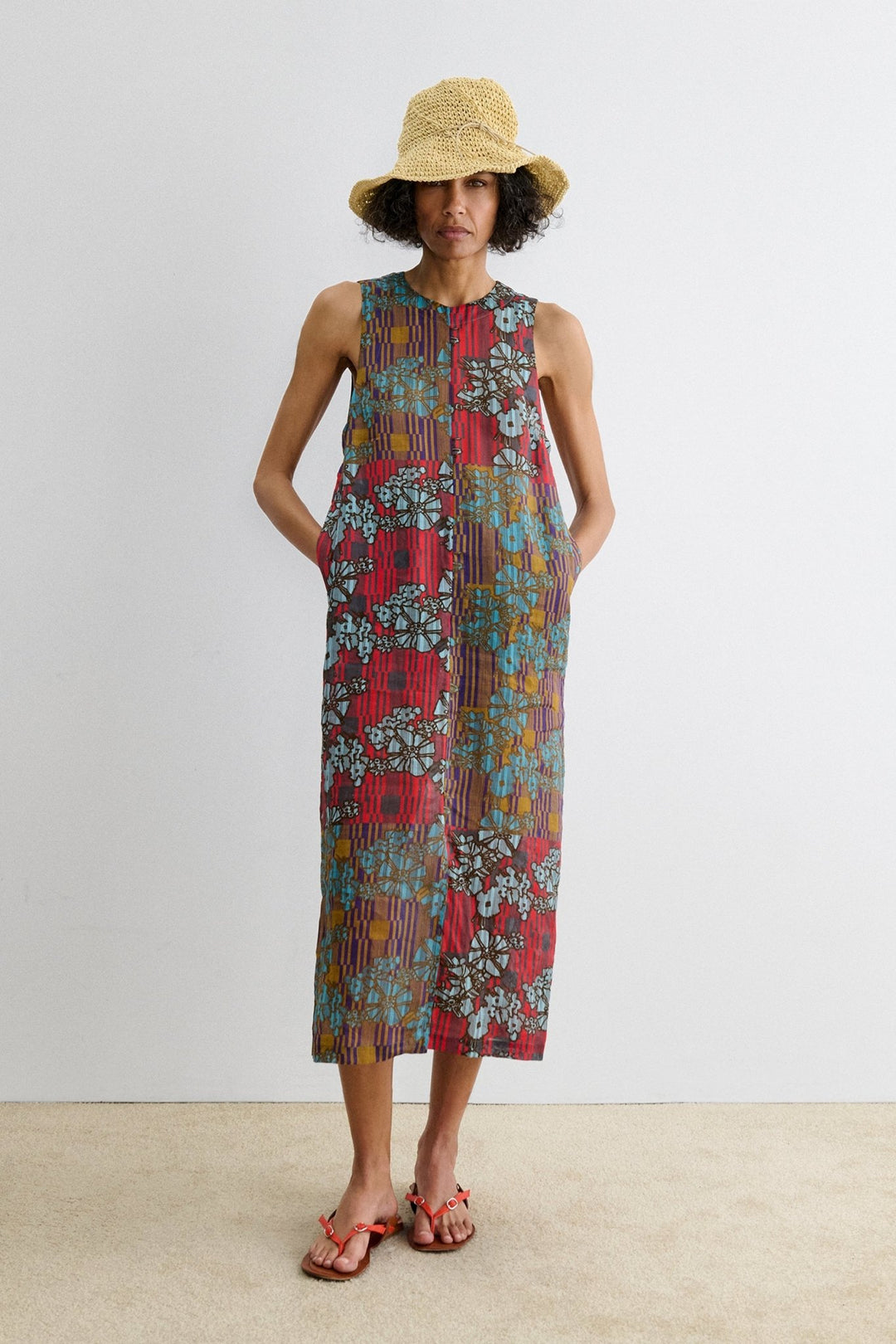 Rachel Comey - Baldan Dress in Red Hibiscus Print - Kalifornia Jean Bar