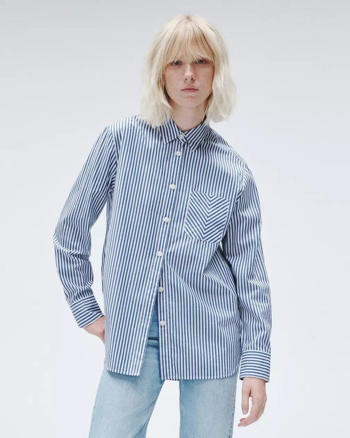 Rag & Bone - Maxine Button Down Shirt in Blustripe - Kalifornia Jean Bar