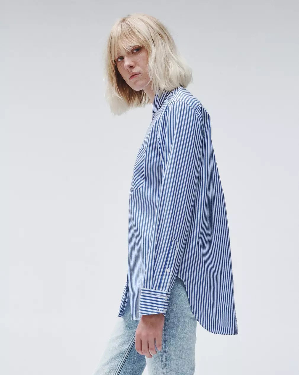 Rag & Bone - Maxine Button Down Shirt in Blustripe - Kalifornia Jean Bar