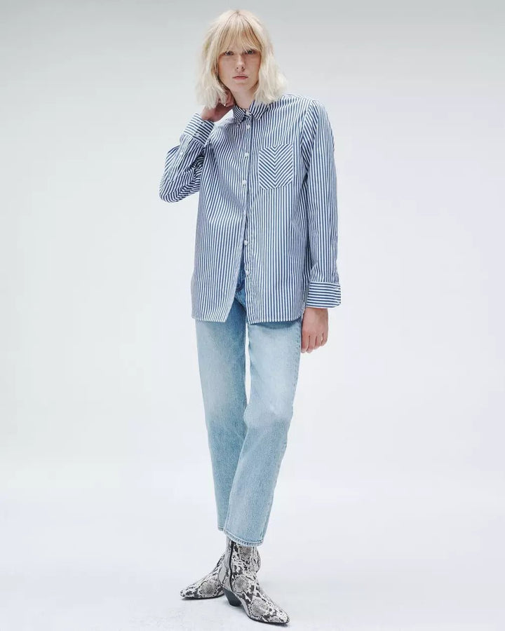 Rag & Bone - Maxine Button Down Shirt in Blustripe - Kalifornia Jean Bar