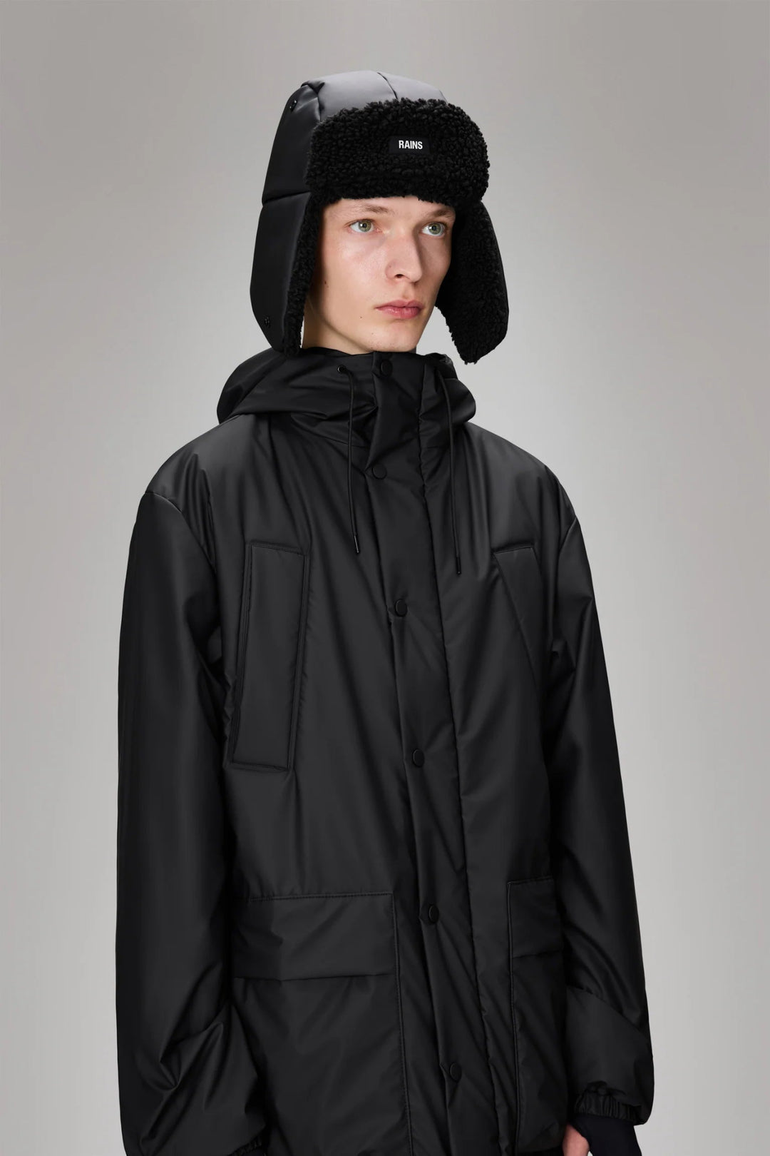 Rains - Fleece Trapper Cap in Black - Kalifornia Jean Bar