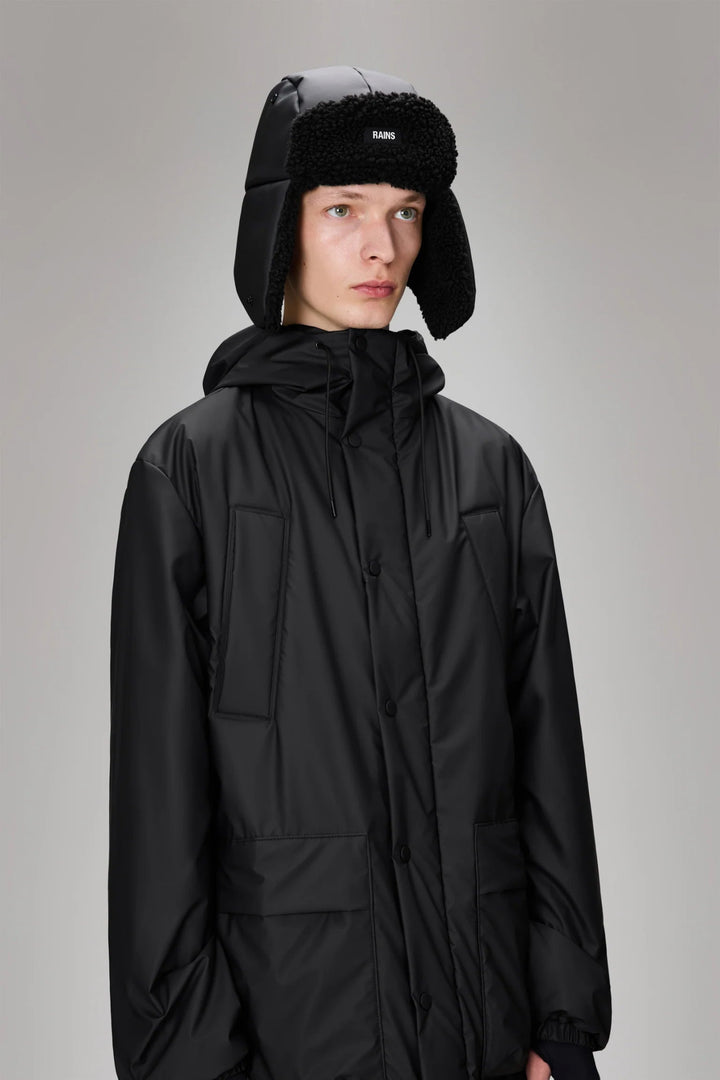 Rains - Fleece Trapper Cap in Black - Kalifornia Jean Bar