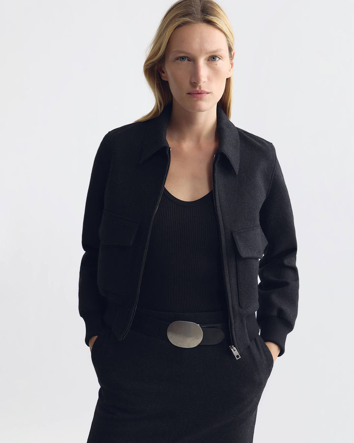 Nili Lotan - Dark Charcoal Redley Bomber Jacket