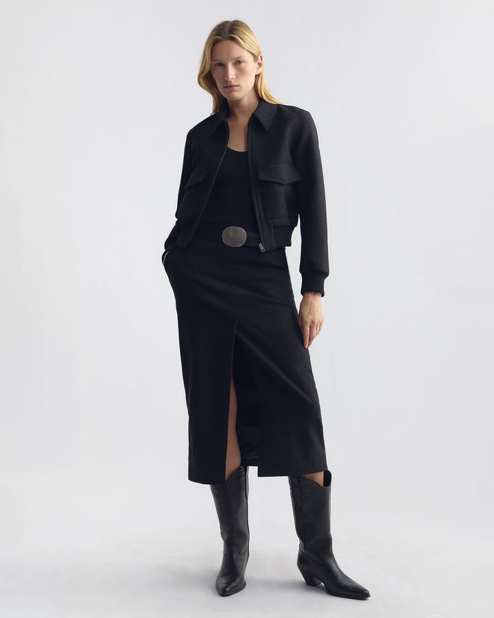 Nili Lotan - Dark Charcoal Redley Bomber Jacket