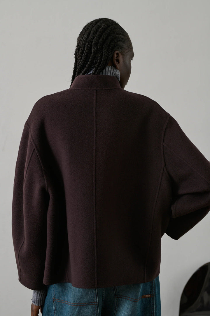 Soeur - Aubergine Windsor Coat - Kalifornia Jean Bar