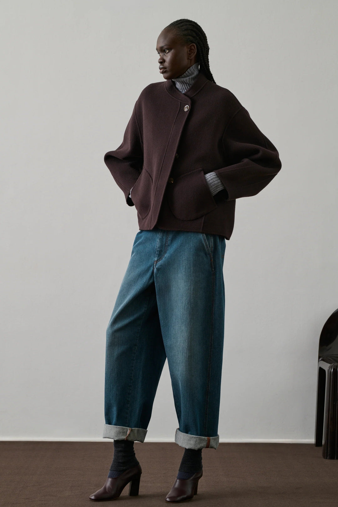 Soeur - Aubergine Windsor Coat - Kalifornia Jean Bar