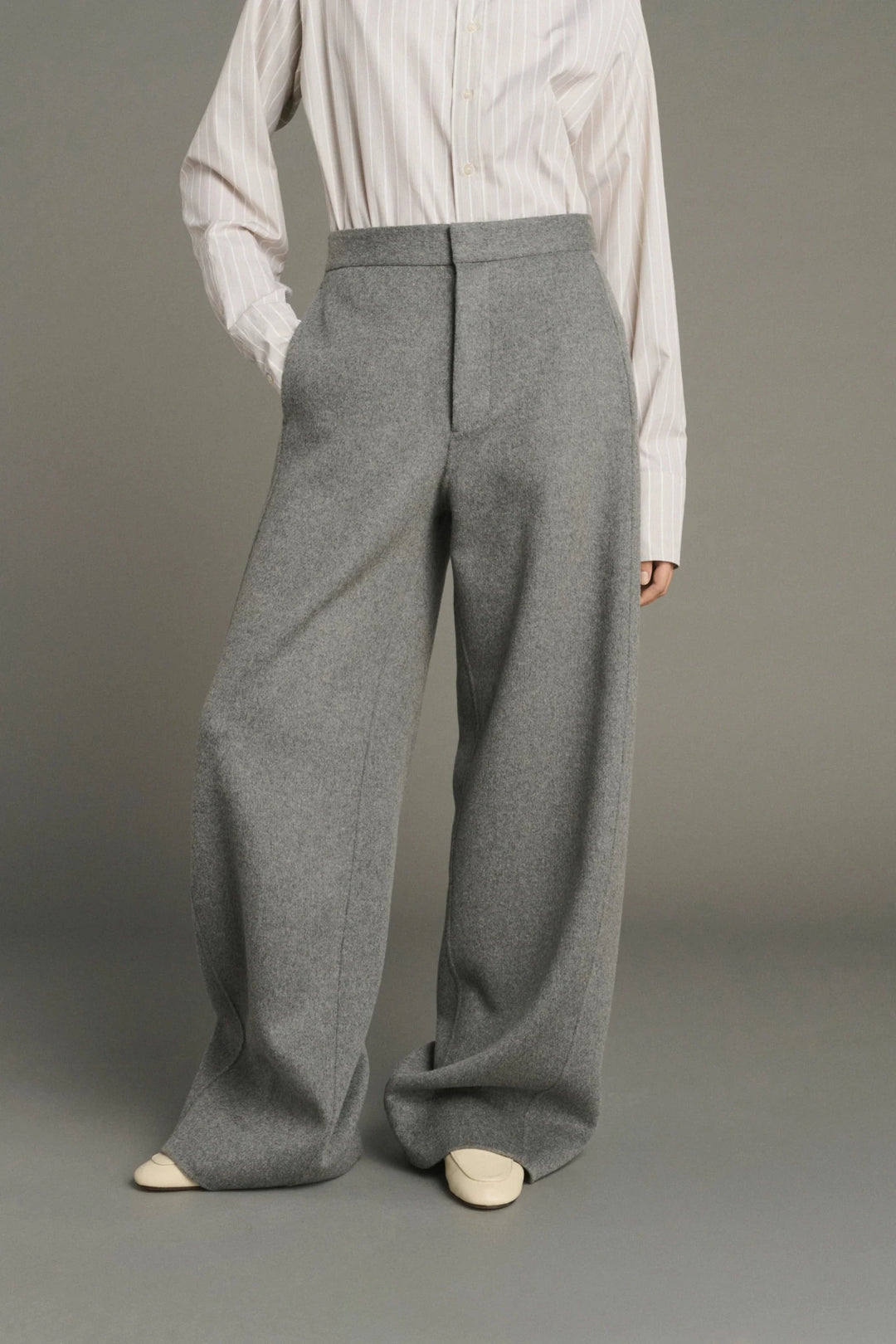 Soeur - Horatio Wide Leg Trouser Light Grey Wool - Kalifornia Jean Bar