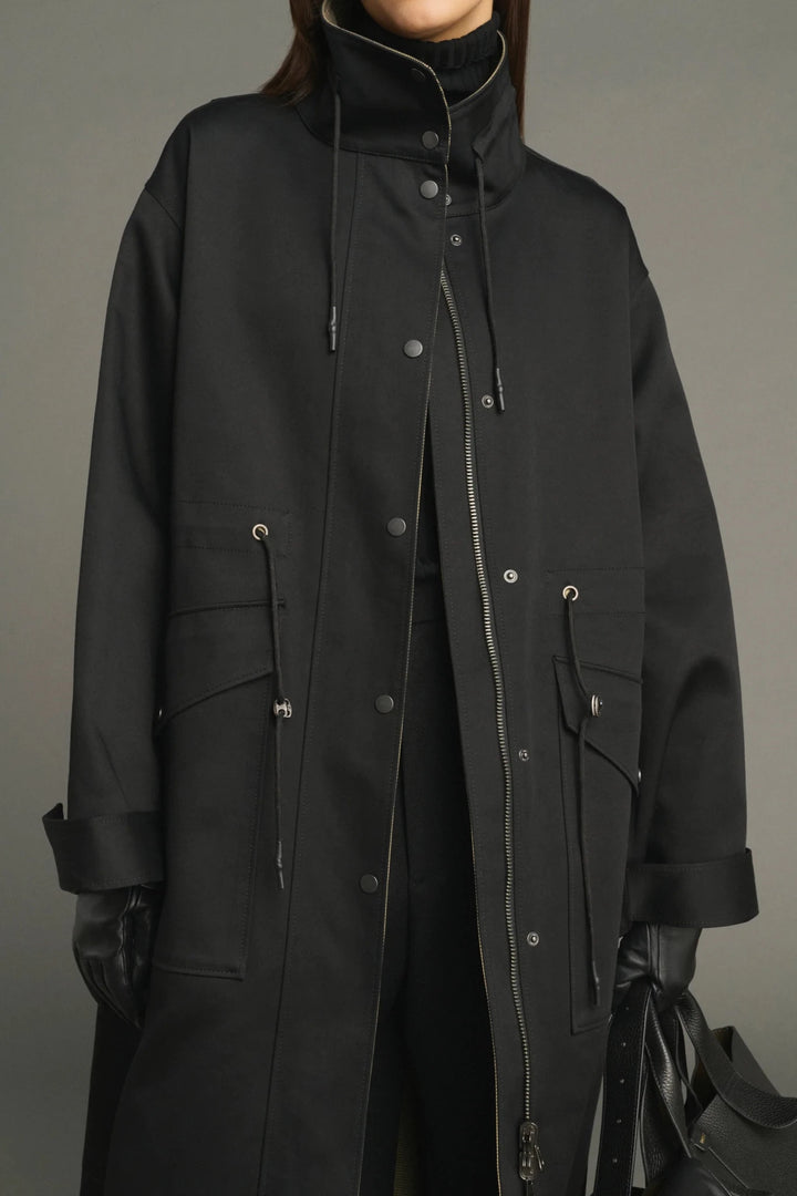 Soeur - Luce Reversible Oversized Parka in Noir/Beige - Kalifornia Jean Bar