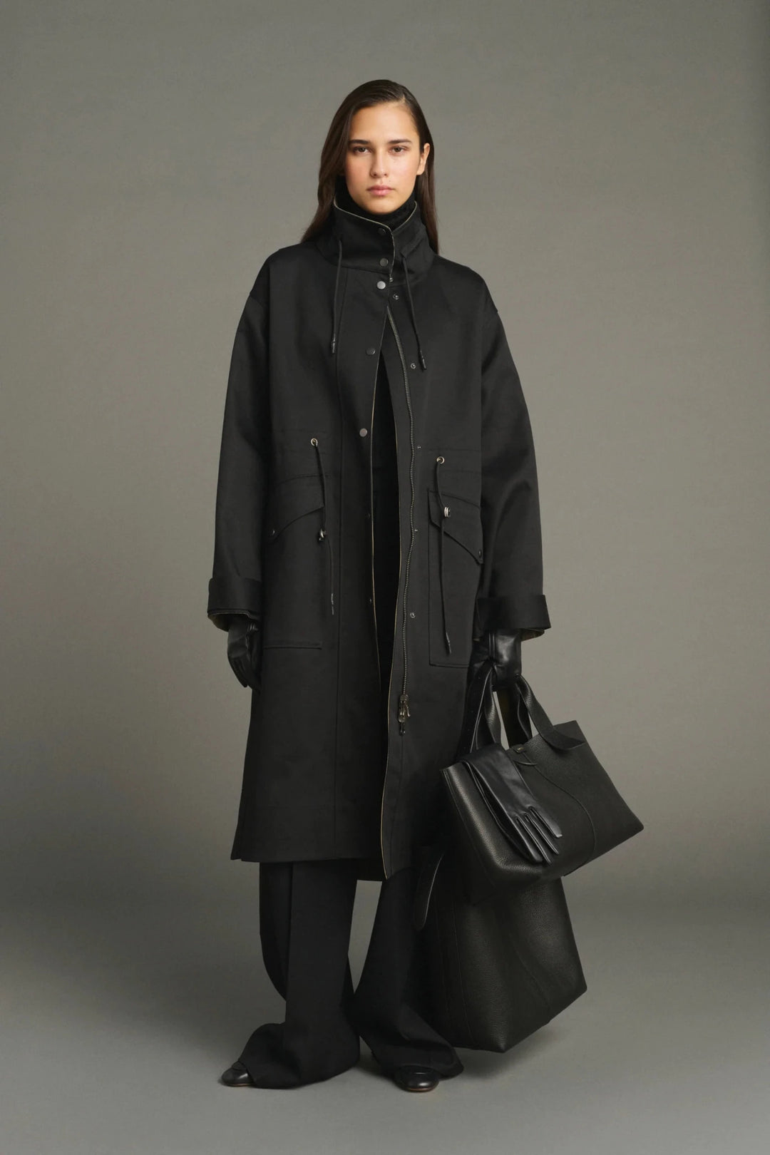 Soeur - Luce Reversible Oversized Parka in Noir/Beige - Kalifornia Jean Bar