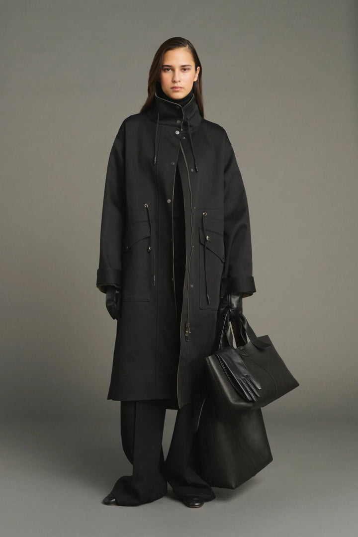 Soeur - Luce Reversible Oversized Parka in Noir/Beige - Kalifornia Jean Bar