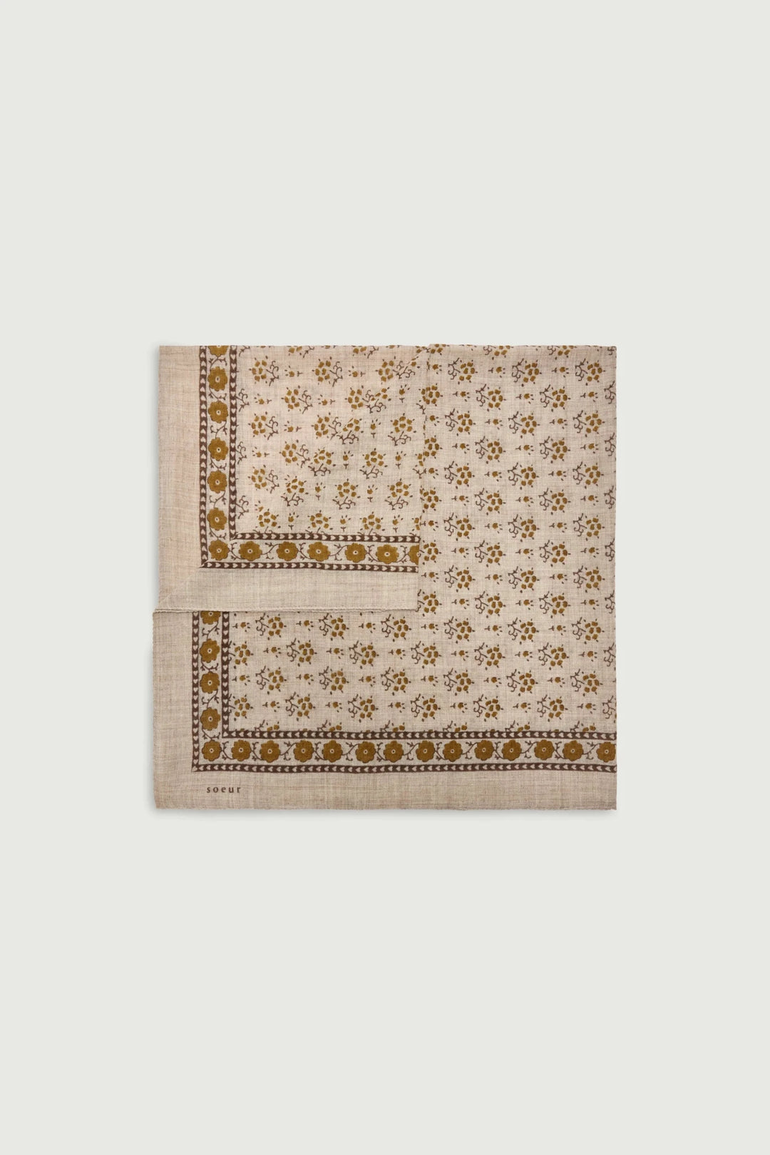 Soeur - Printed Scarf Wool Twill Khaki - Kalifornia Jean Bar