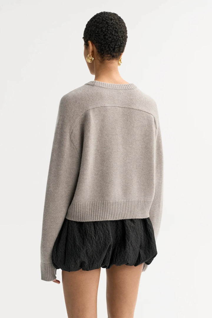 Soft Goat - Greige Cashmere Top - Kalifornia Jean Bar