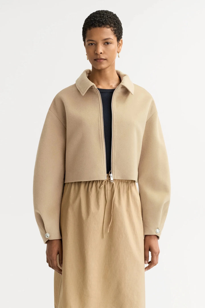 Soft Goat - Zip Jacket in Camel - Kalifornia Jean Bar