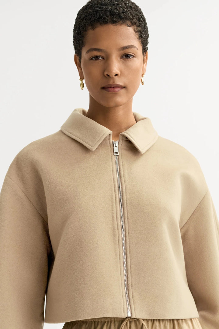 Soft Goat - Zip Jacket in Camel - Kalifornia Jean Bar