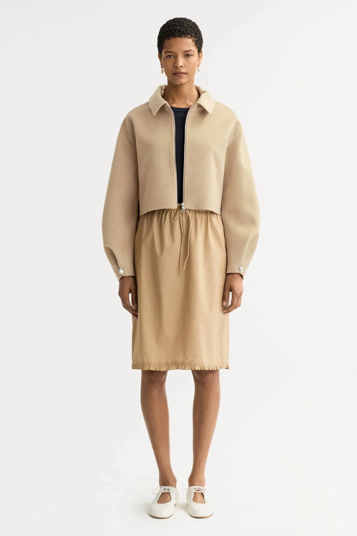 Soft Goat - Zip Jacket in Camel - Kalifornia Jean Bar