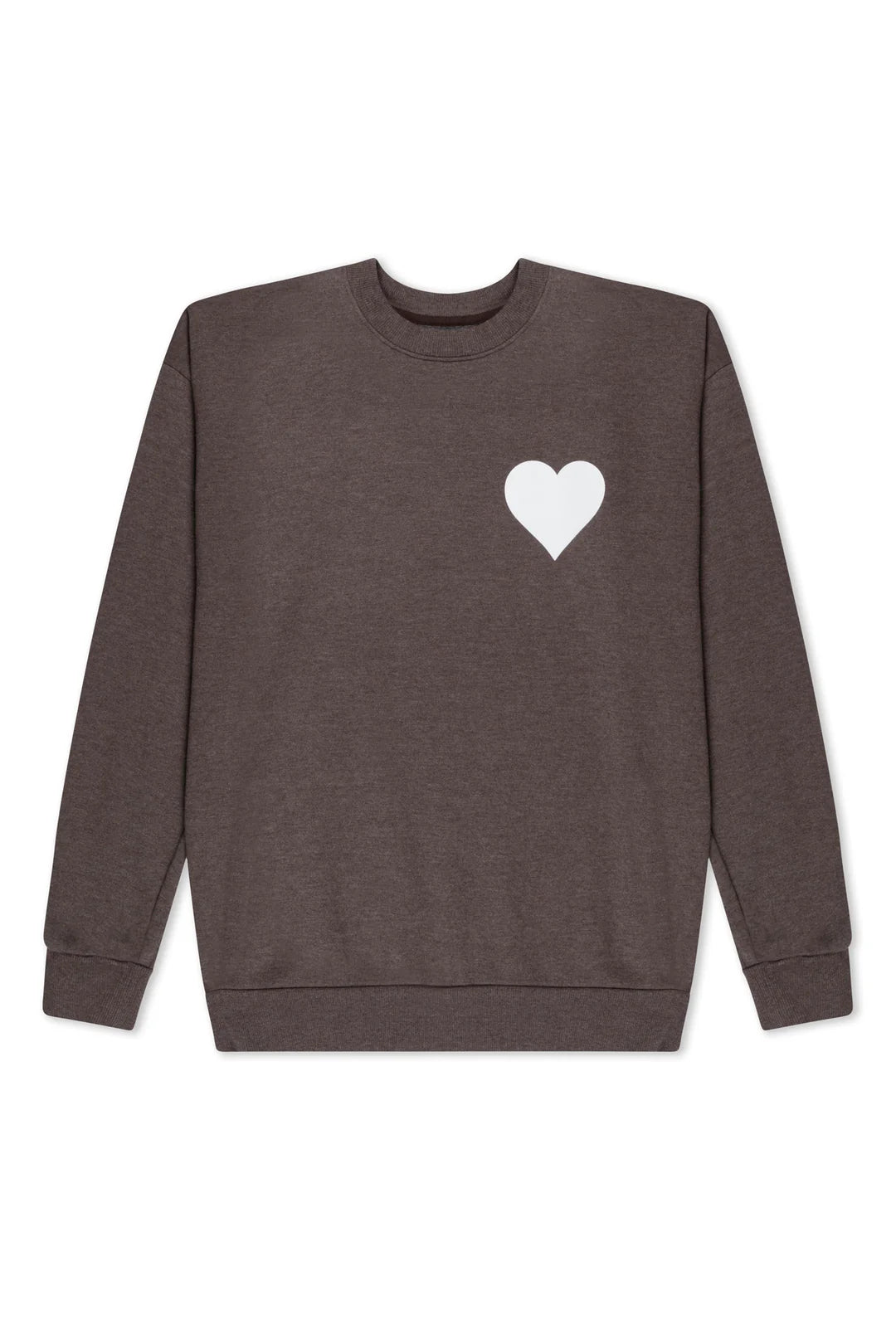 SPRWMN - Heather Brown Heart Sweatshirt - Kalifornia Jean Bar