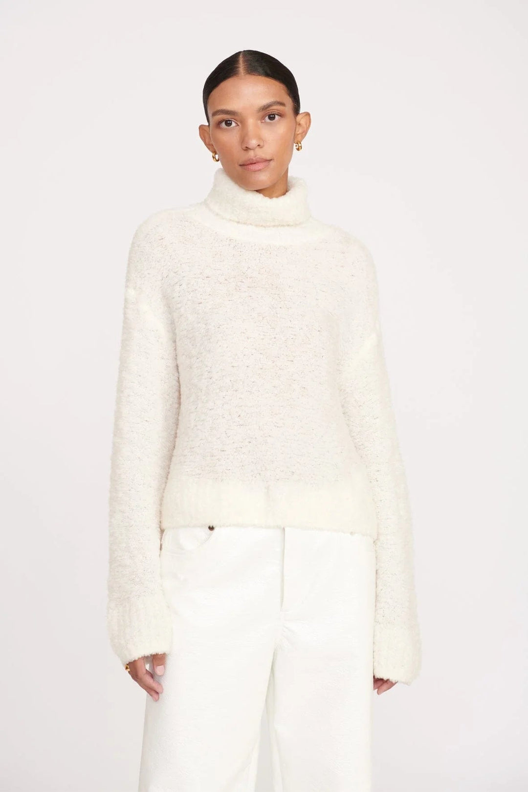 Staud - Ezio Sweater in White - Kalifornia Jean Bar