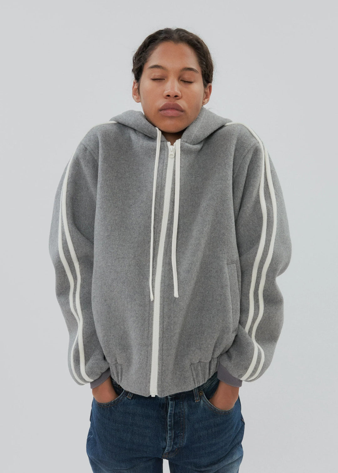 Still Here - Boyfriend Zip Jacket in Grey - Kalifornia Jean Bar