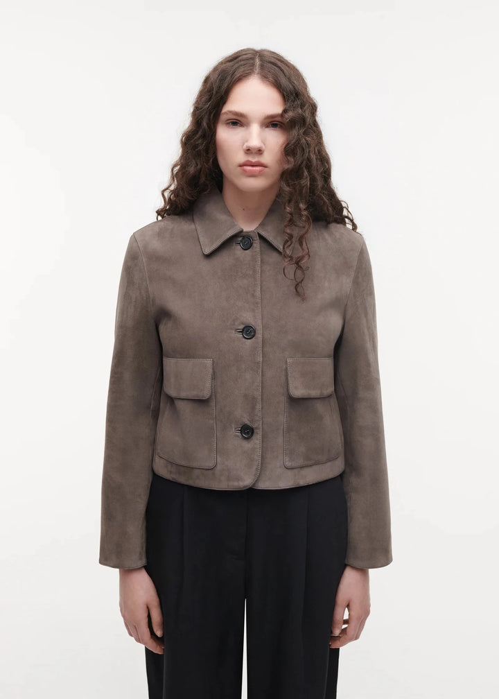 Studio AR - Marley Suede Jacket Brown Grey - Kalifornia Jean Bar