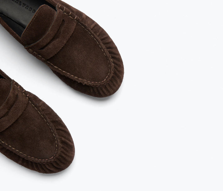 Freda Salvador - Sydnie Limited Edition Espresso Suede Penny Loafer