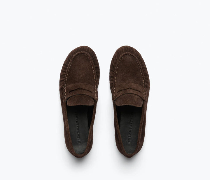 Freda Salvador - Sydnie Limited Edition Espresso Suede Penny Loafer