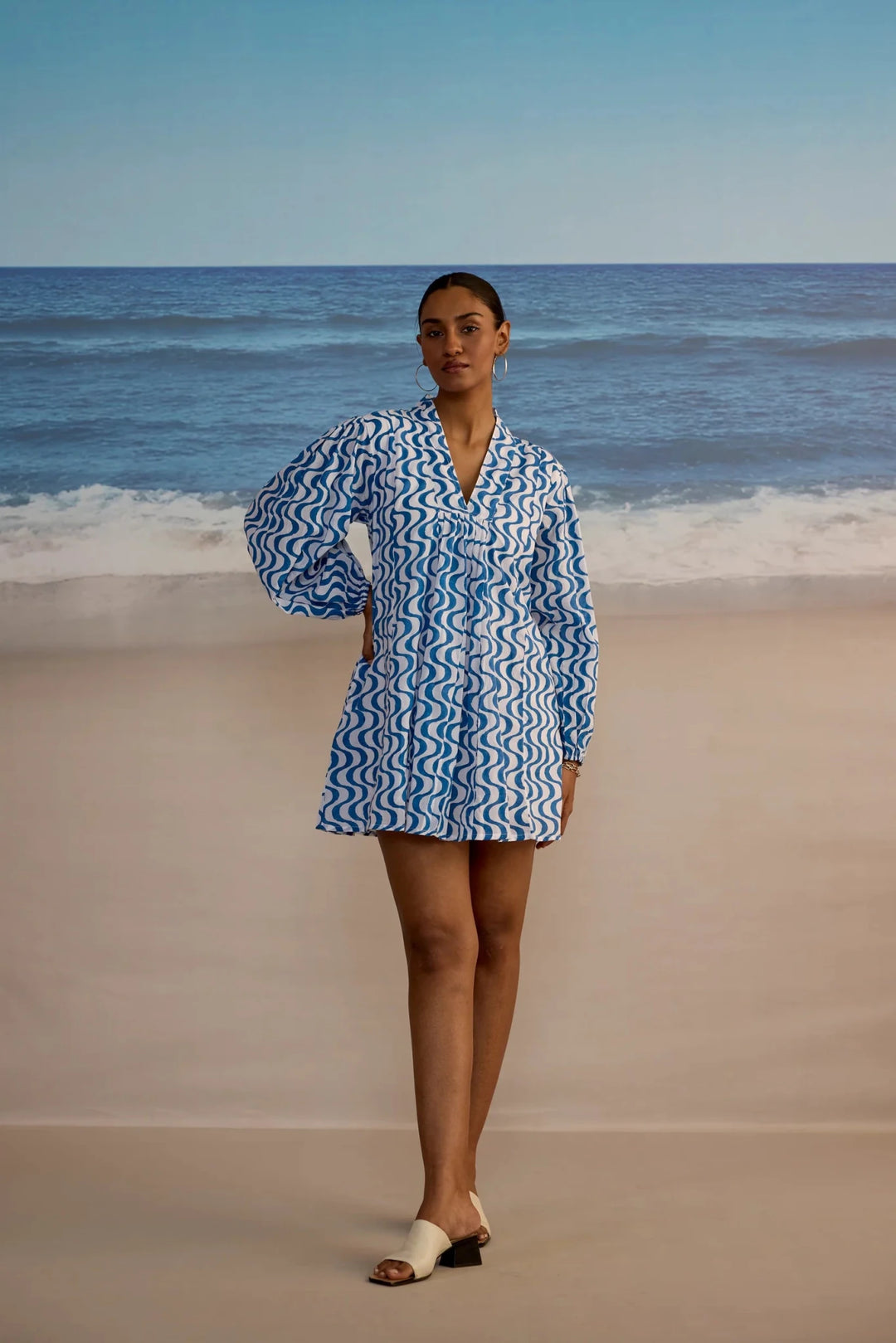 SZ Block Prints - Lara Dress Wavy Print - Kalifornia Jean Bar