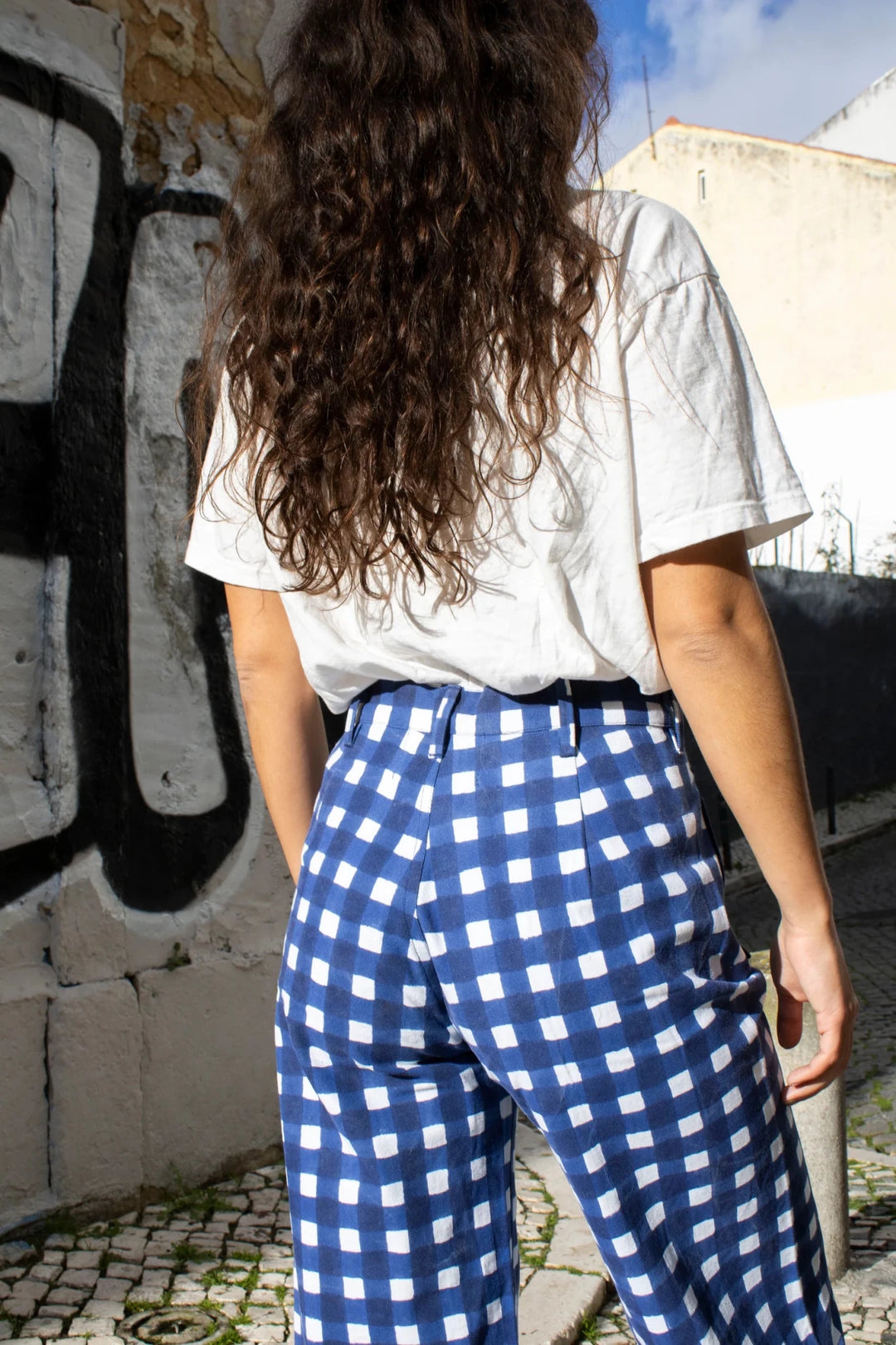 SZ Block Prints - Painter Pant Gingham Navy - Kalifornia Jean Bar