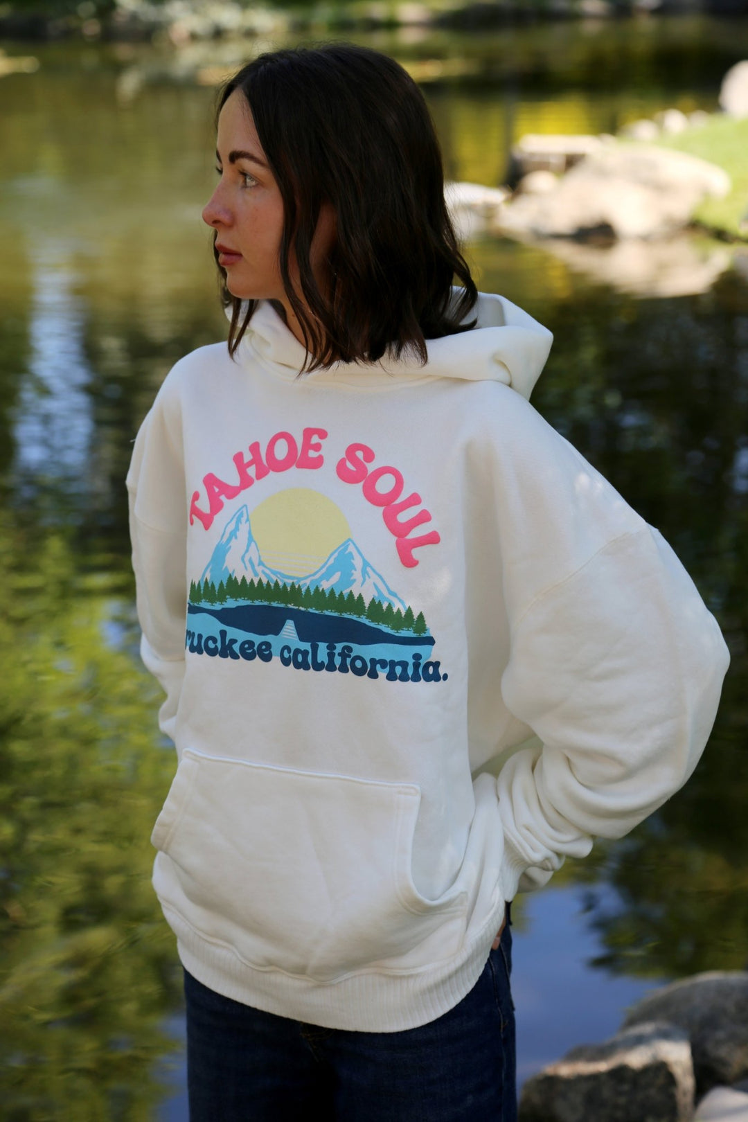 Tahoe Soul - Lake Dock Hoodie in Snow - Kalifornia Jean Bar