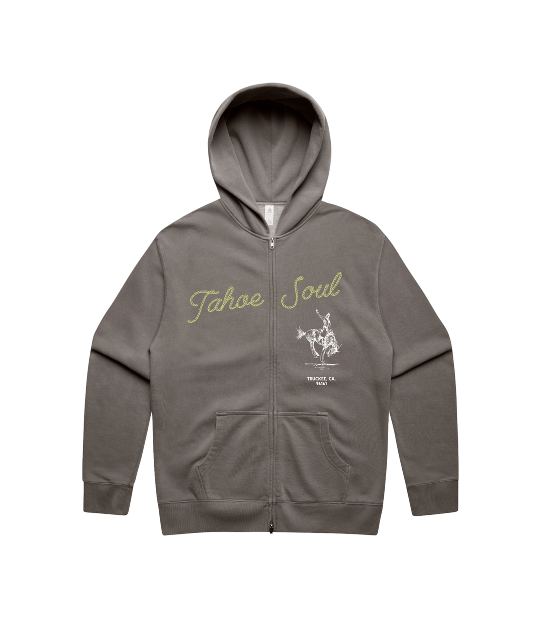 Tahoe Soul - Wild West Rope ZIp Hoodie in Faded Grey - Kalifornia Jean Bar
