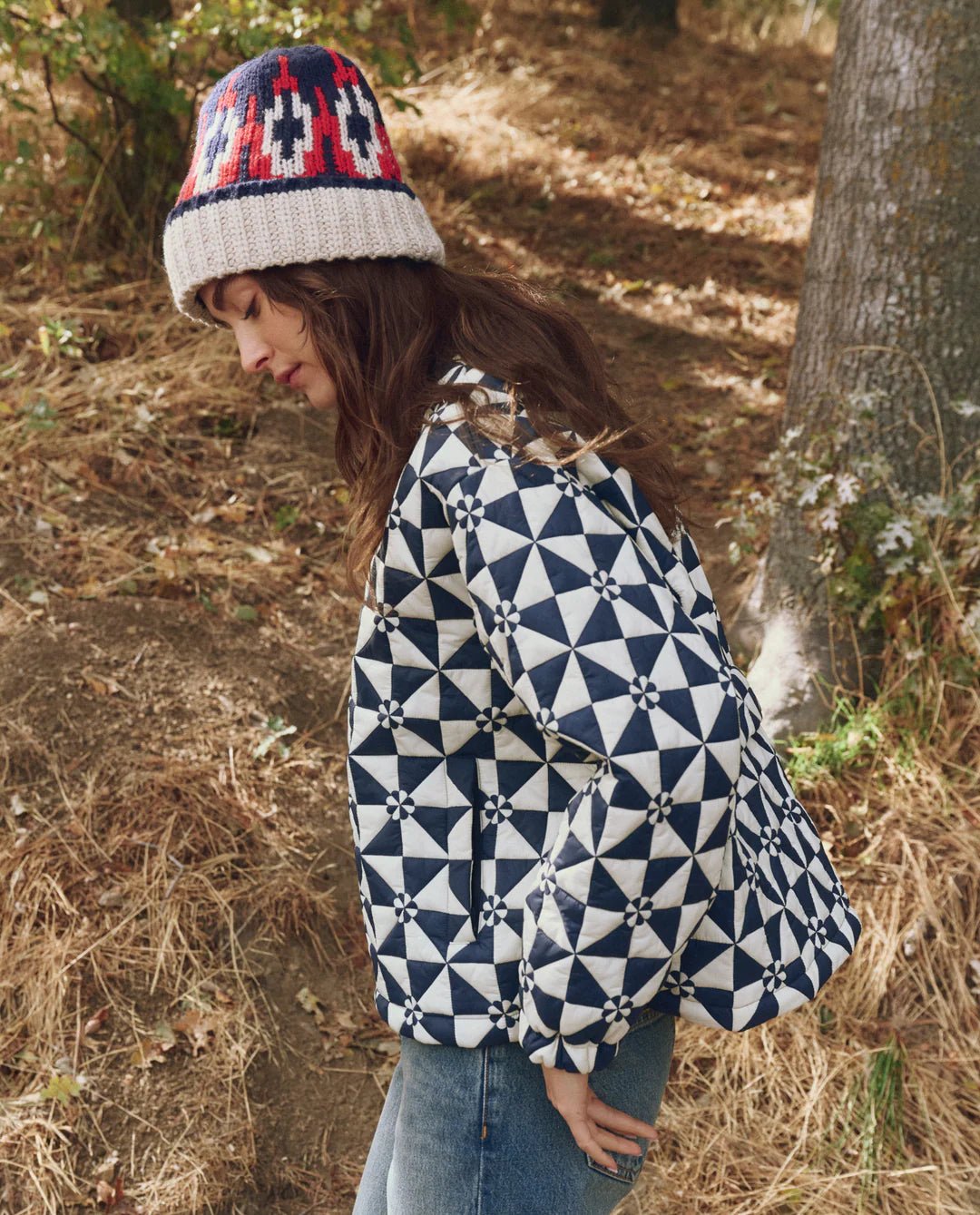 The Great - Alps Puffer Jacket in Quilted Vintage Navy - Kalifornia Jean Bar