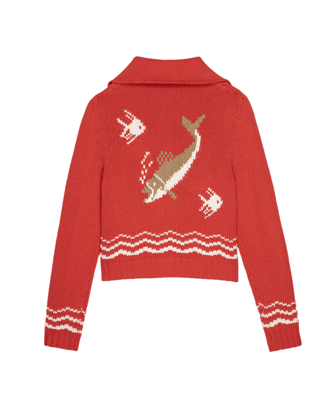 The Great - Bass Cardigan in Hot Red - Kalifornia Jean Bar