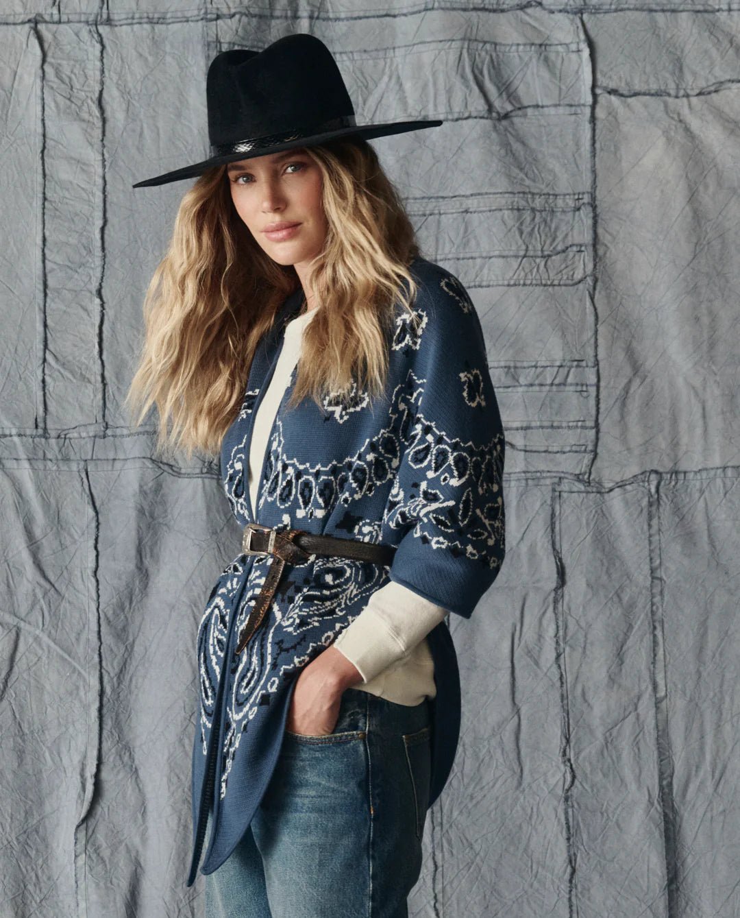 The Great - Big Bandana Scarf in Navy - Kalifornia Jean Bar