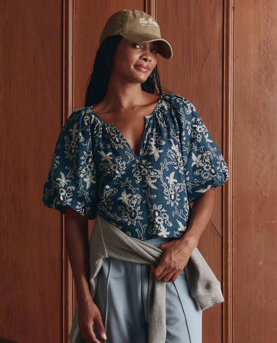 The Great - Blythe Top in Indigo Bandana - Kalifornia Jean Bar