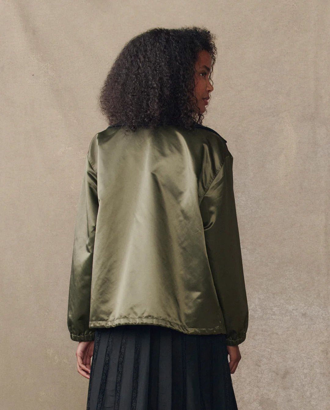 The Great - Bright Army Satin Coach's Jacket - Kalifornia Jean Bar