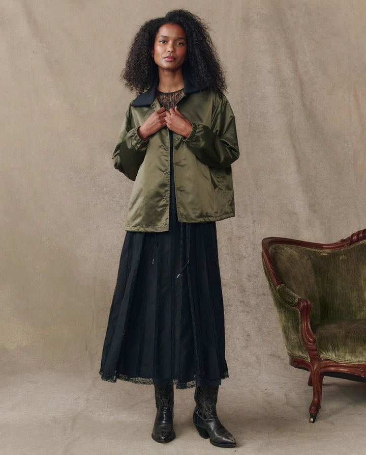 The Great - Bright Army Satin Coach's Jacket - Kalifornia Jean Bar