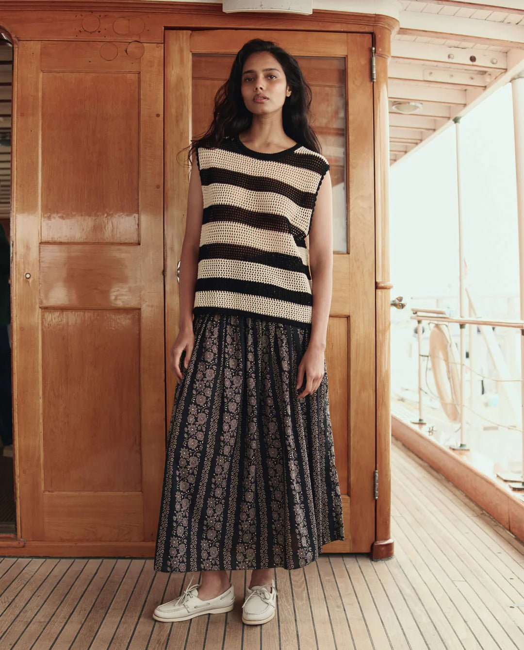 The Great - Canary Skirt Black Cream Token Floral - Kalifornia Jean Bar