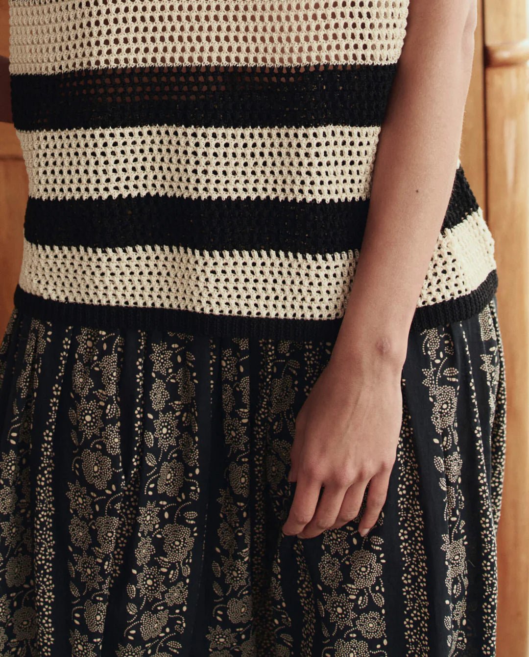 The Great - Canary Skirt Black Cream Token Floral - Kalifornia Jean Bar