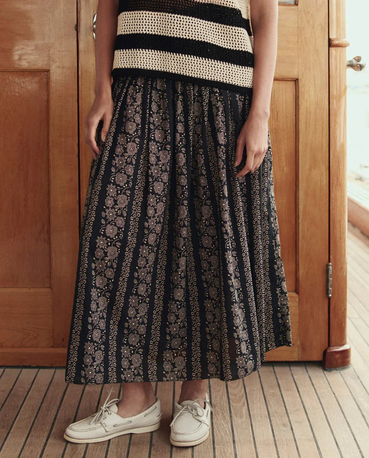 The Great - Canary Skirt Black Cream Token Floral - Kalifornia Jean Bar