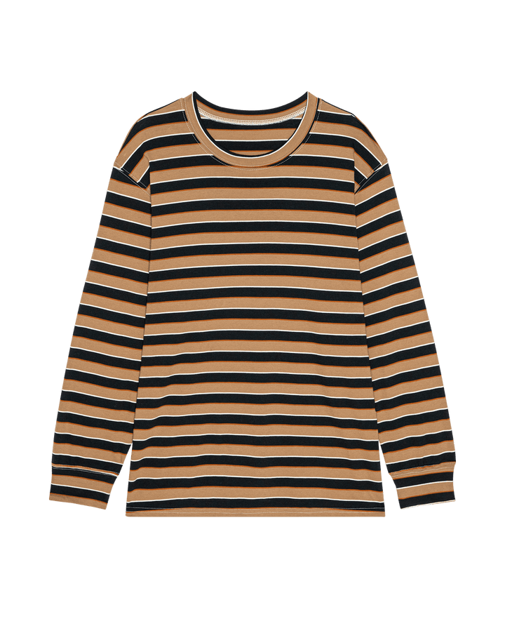 THE GREAT. - Cigar Stripe Long Sleeve Relaxed Crew - Kalifornia Jean Bar