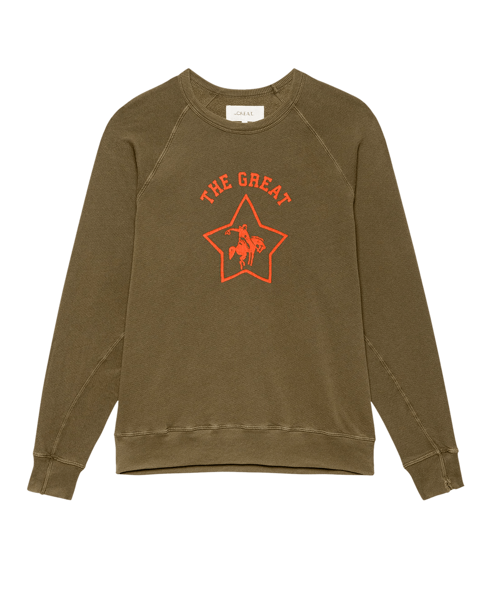 The Great - College Sweatshirt Rodeo Star in Dark Army - Kalifornia Jean Bar