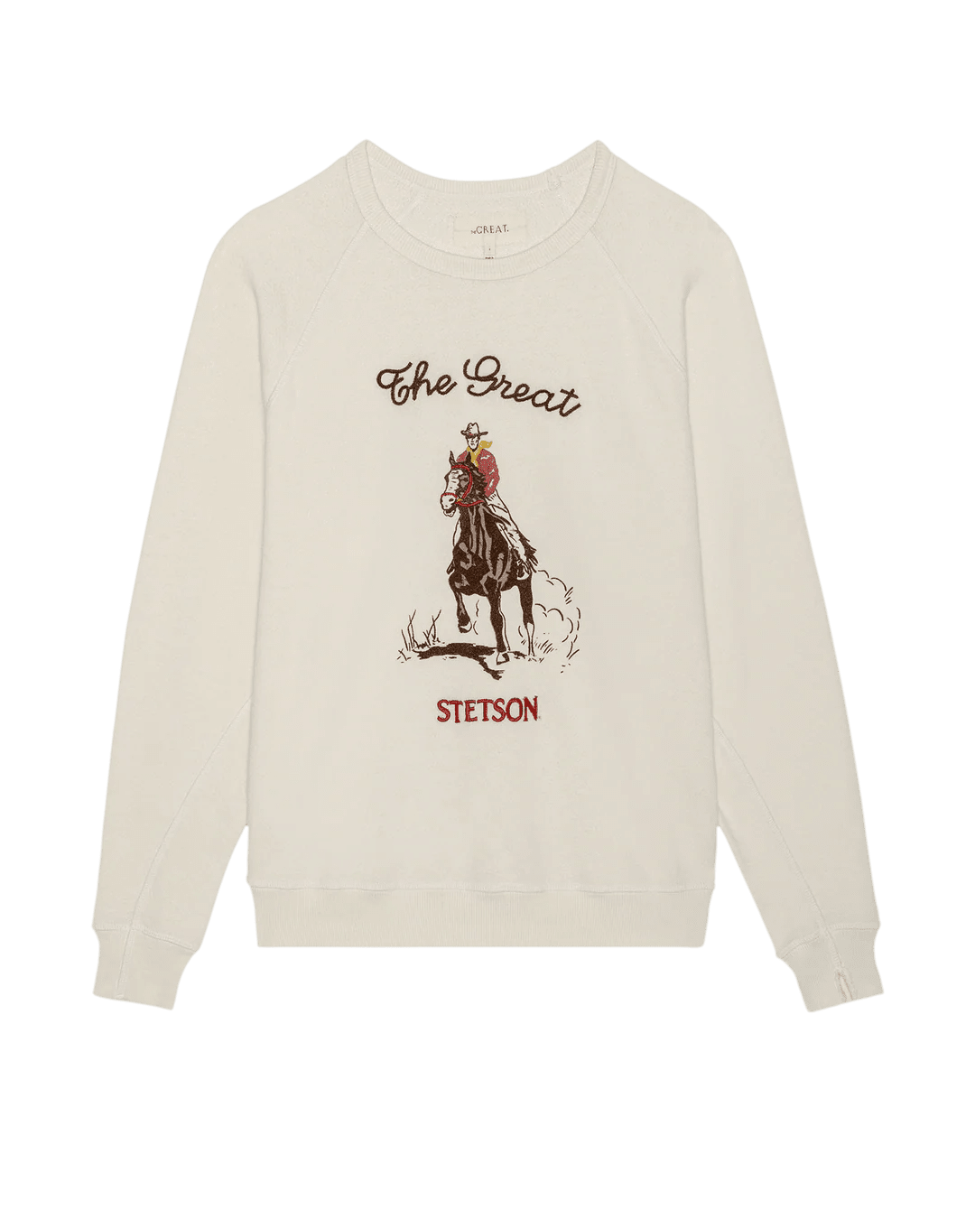 The Great - College Sweatshirt Stetson Graphic Washed White - Kalifornia Jean Bar
