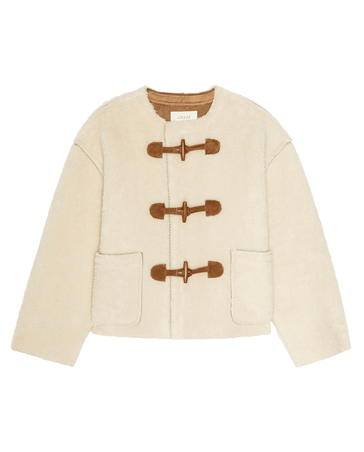 THE GREAT. - Cream Woodside Toggle Coat - Kalifornia Jean Bar