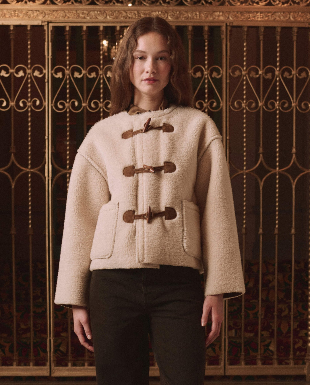 THE GREAT. - Cream Woodside Toggle Coat - Kalifornia Jean Bar