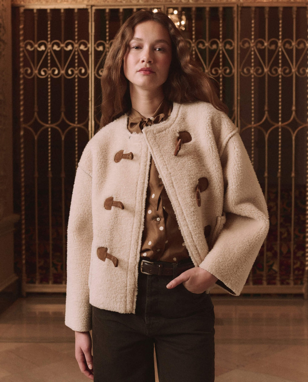 THE GREAT. - Cream Woodside Toggle Coat - Kalifornia Jean Bar