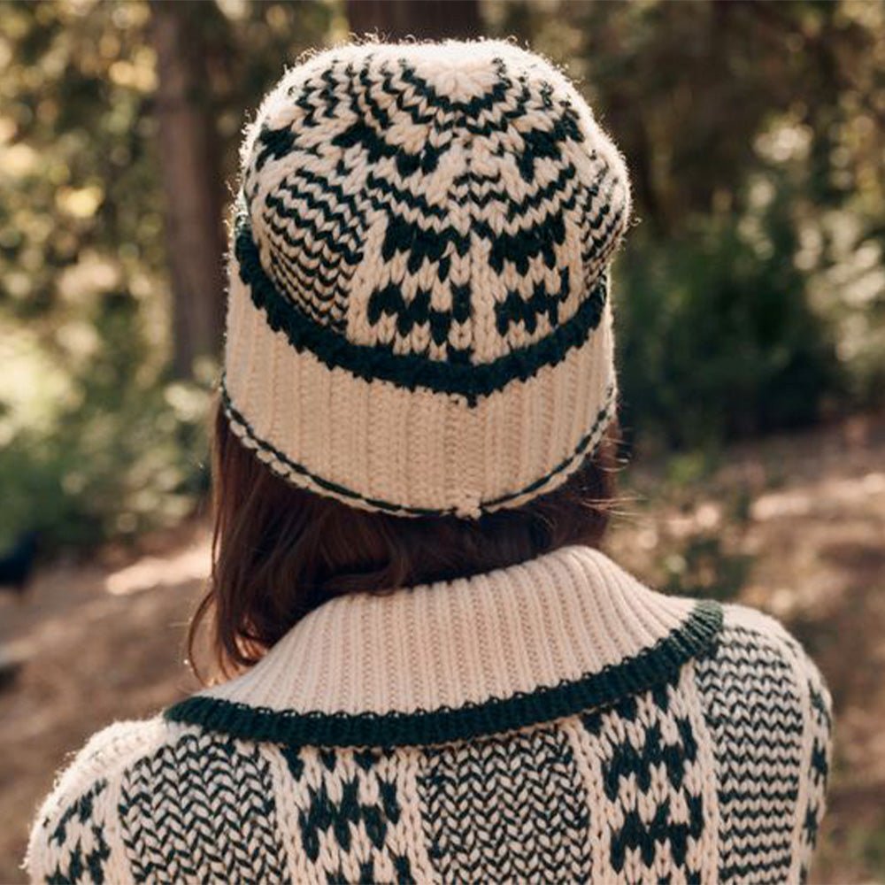 THE GREAT. - Cream/Forest Chalet Beanie - Kalifornia Jean Bar