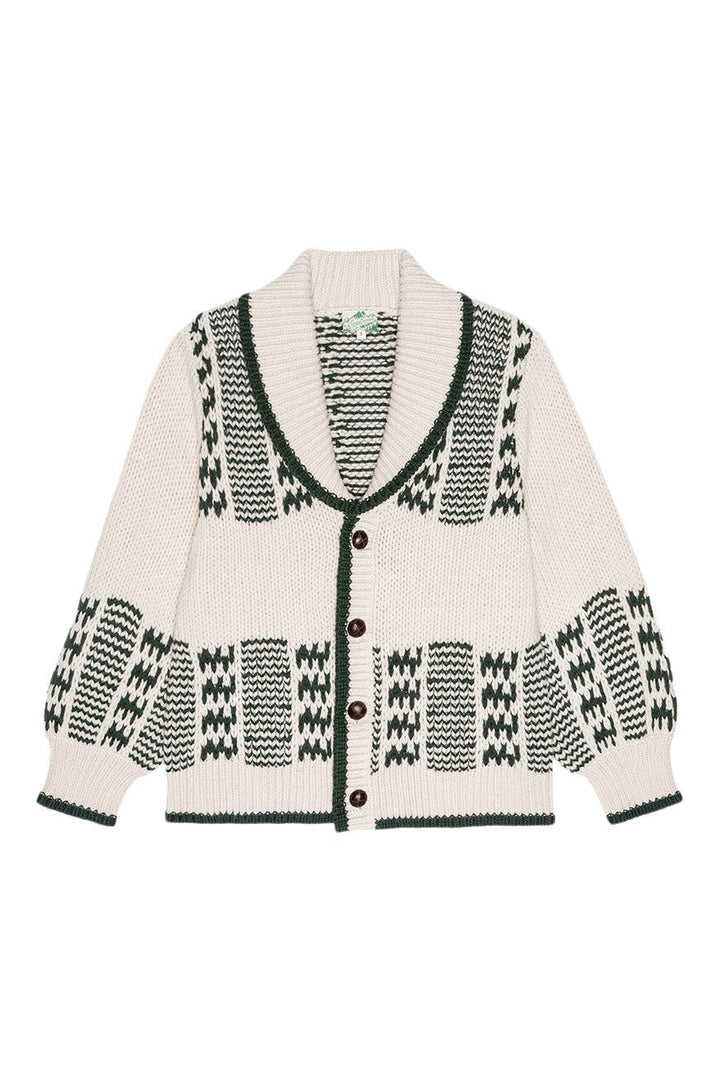 THE GREAT. - Cream/Forest Chalet Cardigan Sweater - Kalifornia Jean Bar