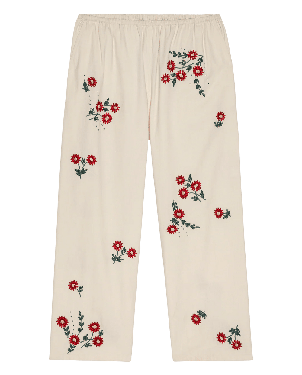 The Great - Easy Pant Natural Field Floral Emb - Kalifornia Jean Bar