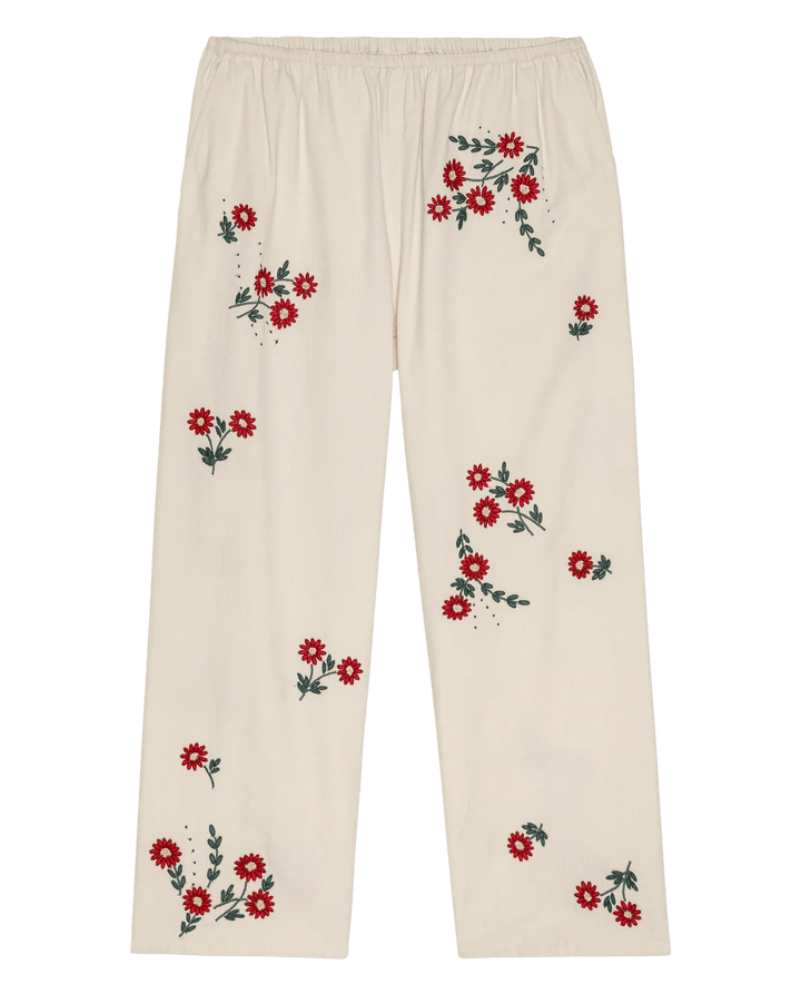 The Great - Easy Pant Natural Field Floral Emb - Kalifornia Jean Bar