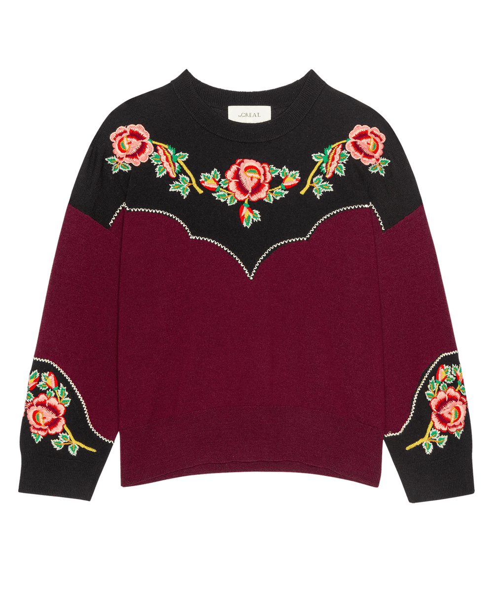 The Great - Heirloom Rose Pullover in Wine - Kalifornia Jean Bar