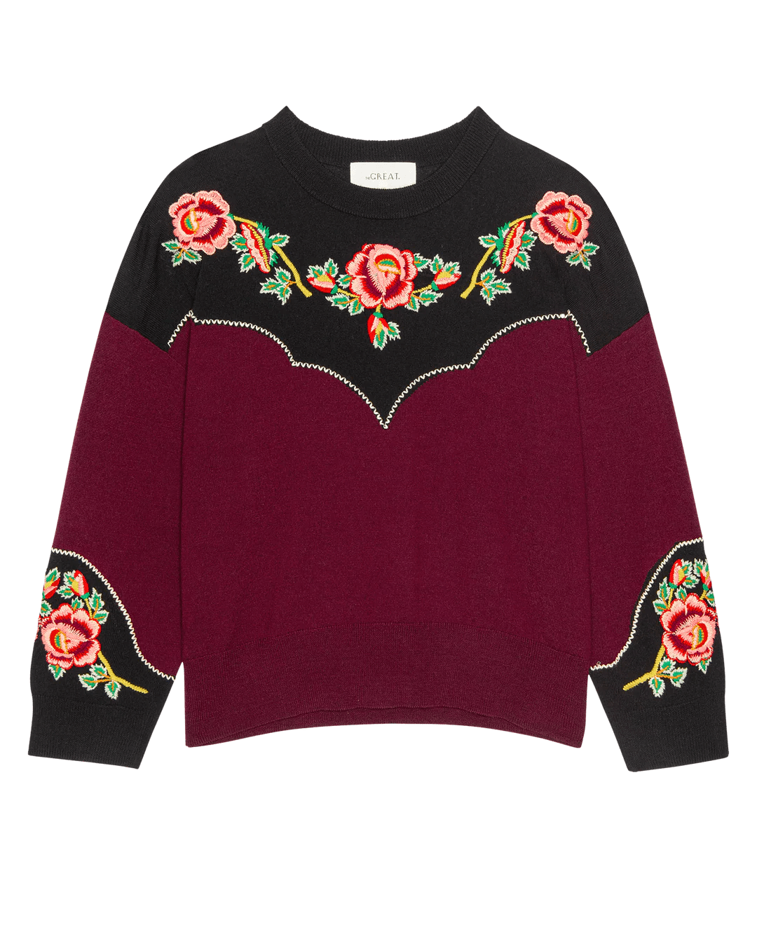 The Great - Heirloom Rose Pullover in Wine - Kalifornia Jean Bar